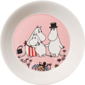 Moomin by Arabia Family Time plate / saucer Ø 15 cm pink, cream