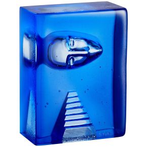 Kosta Boda Artist Collection Azur Stairs height 15 cm width 6.5 cm length 11 cm blue