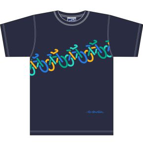 Bo Bendixen Unisex T-Shirt navy, multicolored Bicycles up and down