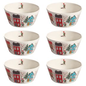 Nääsgränsgården Winter bowl 0.5 l height 6.5 cm Ø 13 cm white, multicolored 6 pcs