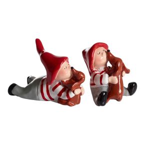 Nääsgränsgården Tomte Tusse & Dusty up to height 7,5 cm 2 pcs white, red