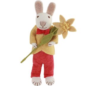 Gry & Sif Easter bunny yellow, red jacket daffodil height 27 cm