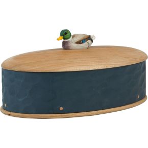 Wildlife Garden Wooden Box mallard height 8.5 cm width 19.1 cm length 12.1 cm hand carved