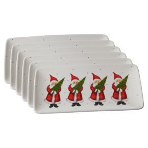 Nääsgränsgården Christmas Peace plate 13x21 cm white, red 6 pcs