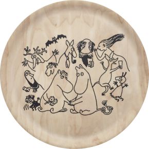 Muurla Moomins tray Ø 35 cm Special Edition 80 years natural, black