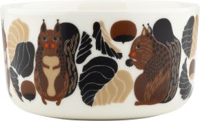 Marimekko Kurre (squirrel) Oiva bowl 0.5 l cream, brown, green, black, orange