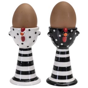 Nääsgränsgården Easter chickens egg cup height 10.5 cm black & white 2 pcs