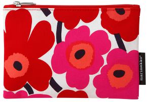 Marimekko Unikko Kaika make-up bag red, white