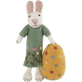 Gry & Sif Easter bunny green dress yellow Easter egg height 27 cm