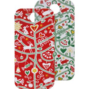 Bengt & Lotta Christmas Tree chopping board / serving board 20x40 cm front red / back green, white