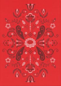 Ekelund Christmas / Winter Torplyckan tea towel (oeko-tex) 35x50 cm red