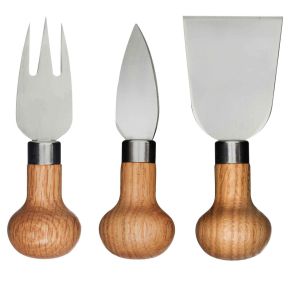 Sagaform Nature cheese knife length 12 cm set of 3 with wooden handle