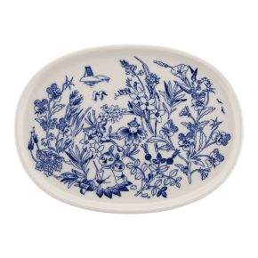 Moomin by Arabia Moomins Haru plate oval / dish length 17x23.2 cm cream, blue