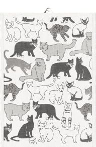 Ekelund animals Matting tea towel (oeko-tex) 35x50 cm black