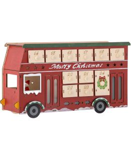 Bloomingville Advent Calendar height 21 cm length 37 cm width 11.5 cm red Bus Edward