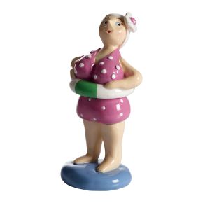 Nääsgränsgården Bath decoration lady Klara with swimming hoopheight 12 cm purple