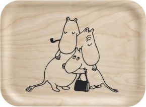 Muurla Moomins Family tray 20x27 cm Special Edition 80 years natural, black