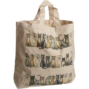 Nääsgränsgården Cats Tote bag 42x48 cm 2 handles beige, multicolored