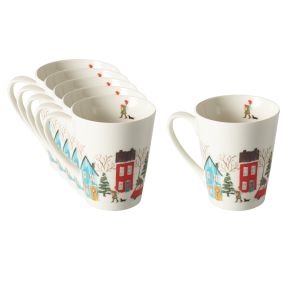 Nääsgränsgården Winter cup / mug 0.35 l white, multicolored 6 pcs