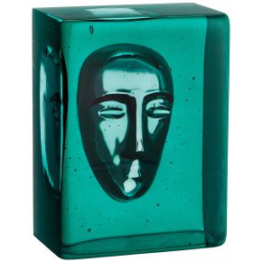 Kosta Boda Artist Collection Azur Man height 15 cm width 6.5 cm length 11 cm petrol blue