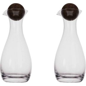 Sagaform Nature oil carafe / vinegar bottle 30 cl set of 2 clear with stopper