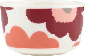 Marimekko Unikko Oiva bowl 0.25 l cream, dark cherry, salmon red