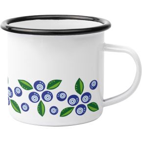 Anneko Design cup / mug enamel 0.3 l blueberry blue, green, white