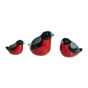 Nääsgränsgården bullfinch group up to 4.5 cm 3-piece set red, black, grey