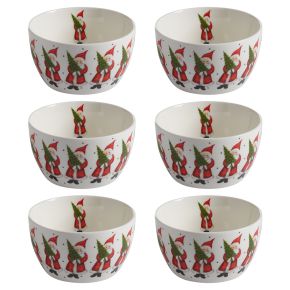 Nääsgränsgården Christmas Peace bowl 0.2 l height 5.5 cm Ø 10 cm white, red 6 pcs