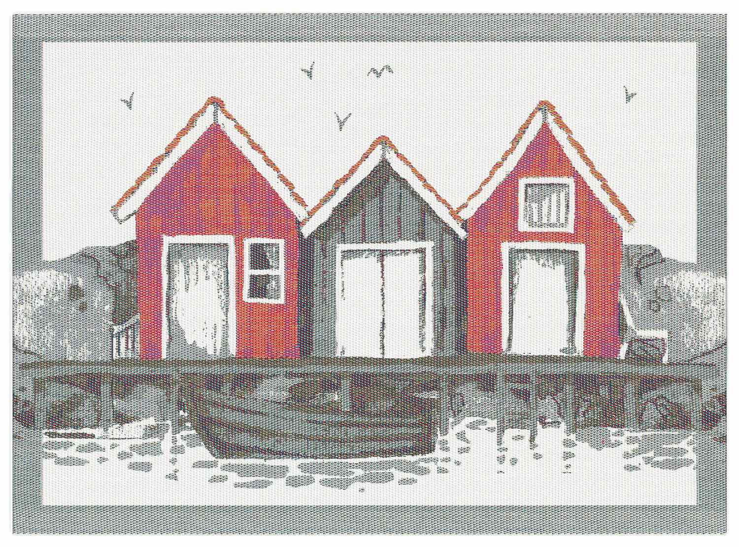 Ekelund Alma placemat (eco-tex) 35x48 cm red, white, grey |  scandinavian-lifestyle