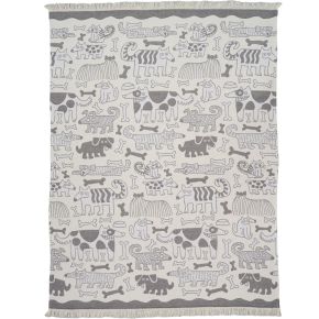 Klippan dog cotton blanket (oeko-tex) 140x180 cm black, white