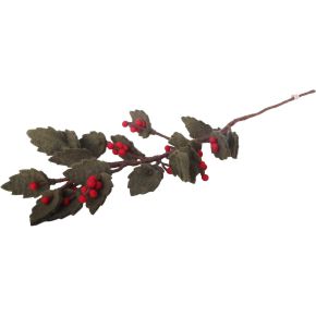 Gry & Sif Christmas ilex branch height 60 cm green, red