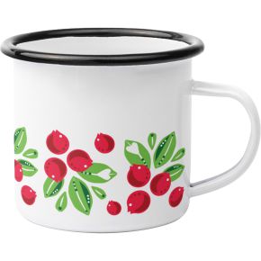 Anneko Design cup / mug enamel 0.3 l cranberry white, red, green