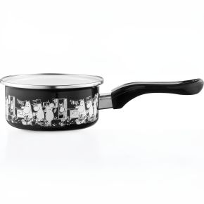 Muurla Moomins in the kitchen saucepan 1 l enamel black, white