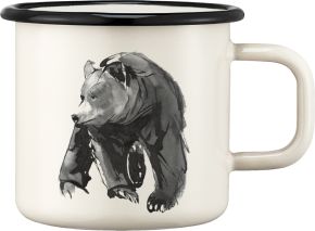 Muurla Teemu Järvi bear cup / mug enamel 0.37 l cream, black