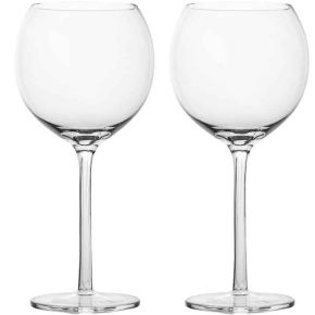 Sagaform Saga wine glass 36 cl clear, ribbed stem 2 pcs