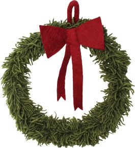 Gry & Sif Christmas decorative wreath red bow for door, wall Ø 30 cm green, red