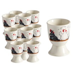 Nääsgränsgården Easter chickens egg cup height 6.5 cm black & white 12 pcs