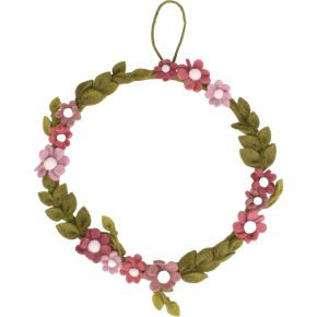 Gry & Sif flower wreath anemone for door, wall, window Ø 28 cm dusty rose, green with hanger