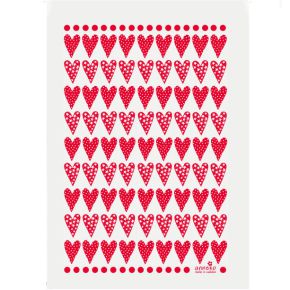 Anneko Design tea towel hearts 50x70 cm red, white