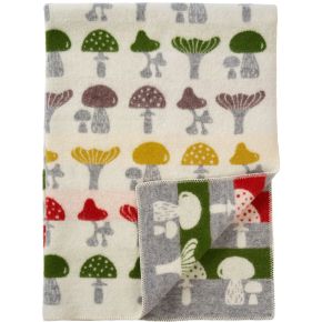 Klippan Mushroom woollen blanket 130x200 cm multicolored (oeko-tex)