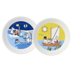 Moomin by Arabia Moomins Bonfire & Sailing plate Ø 19 cm multicolored 2 pcs