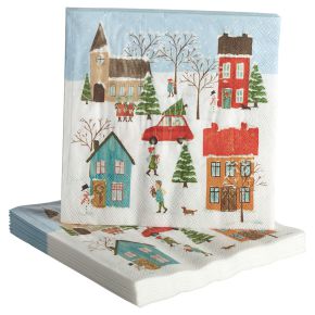 Nääsgränsgården Winter paper napkins 33x33 cm 20 pcs white, multicolored