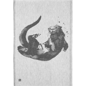 Lapuan Kankurit Teemu Järvi Saukko (Otter) tea towel 46x70 cm (oeko-tex) black, white