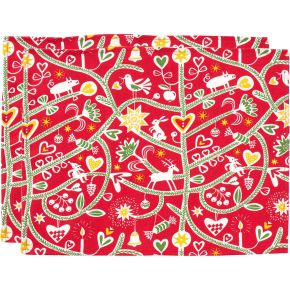 Klippan Christmas Tree placemat 35x45 cm red (oeko-tex) 2 pcs3