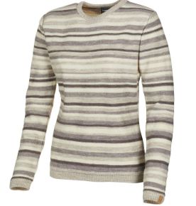 Ivanhoe of Sweden woMen Woollen sweater crew neck (undyed) striped Cherry