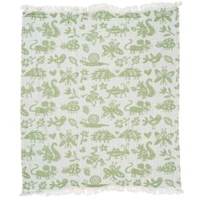 Klippan Garden Animal baby cotton blanket (oeko-tex) 70x90 cm green