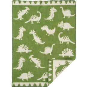 Klippan Dino baby blanket 65x90 cm green, natural white (oeko-tex)