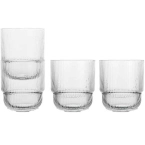 Sagaform Blanka tumbler 40 cl clear, ribbed 4 pcs