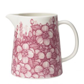 Arabia Huvila jug 1 l pink, cream